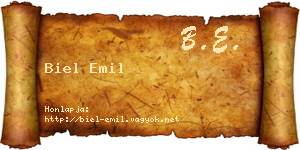 Biel Emil névjegykártya